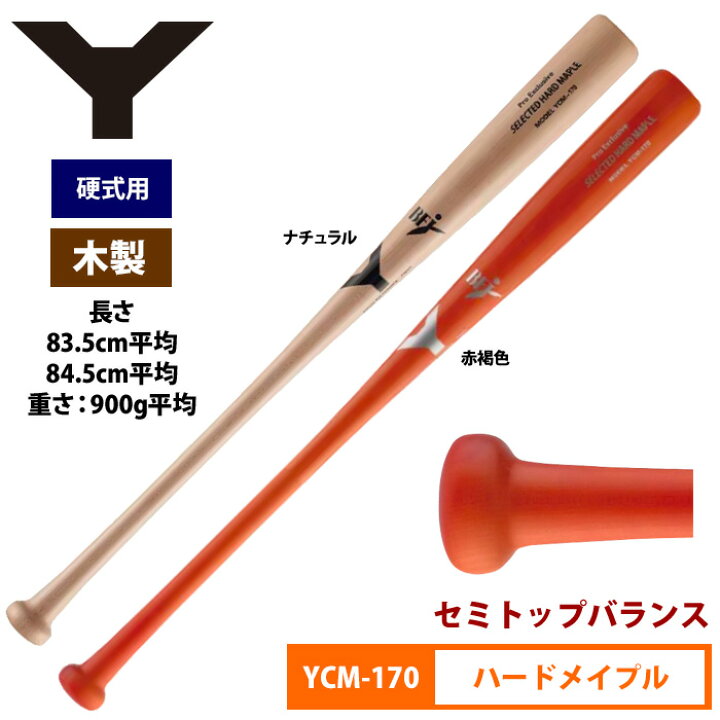 楽天市場】ヤナセ 硬式木製バット 北米ハードメイプル セミトップ 