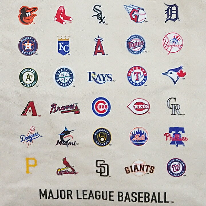 楽天市場】あす楽 イーカム トートバッグ MLB メジャー全30球団 ロゴ 