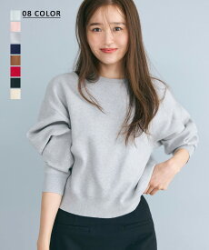 スウェットライクニット ｜ ニット スウェットライクトップス スウェット シンプルニット シンプル シンプルトップス クルーネック チクチクしない クルーネックニット 毛玉になりにくい ｜【宅配便】soku best