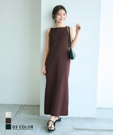 2WAY Iラインワンピース ｜ レディース ワンピース 小さいサイズ マキシ ロング ロングワンピ キャミワンピ ニットワンピース ｜ 【宅配便】 (一部予約8月26日~31日以内順次発送)