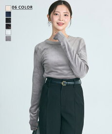 【クーポンで2,475円 11/12(水)12時40分~23時59分まで】ベロアトップス｜ベロアT ベルベット ベロア ベロアTシャツ ベロア生地 トップス クルーネック 着痩せ 長袖 シンプル 綺麗め カジュアル 重ね着 レイヤード｜【宅配便】best cpn(一部予約12月16日~20日以内順次発送)