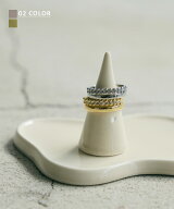 ビジューダブルリング｜リング 指輪 シンプル ビジュー ビジューリング 華奢 上品 アクセサリー アクセ …