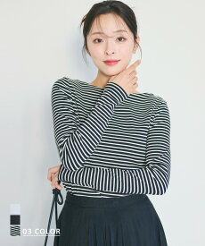 ボートネックカットソー ｜ ボートネック カットソー Tシャツ 長袖 きれいめ インナー インナーシャツ ボートネック 無地 レディース 細見え タイト オフィス 【宅配便】(一部予約4月11日~15日以内順次発送) soku