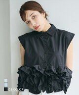 【クーポン利用で4,950円 7/17(金)12時40分~23時59分まで】裾ラッフルブラウス｜ ラッフル ブラウス フリ…