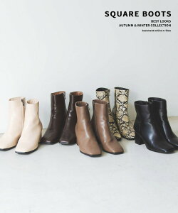 【メディア紹介商品】【送料無料】【楽天ランキング1位】レディース ブーツ ショート シューズ ショートブーツ フェイクレザー 大きいサイズ 靴 スクエア BASEMENT online 2020 AW 【宅配便】【BO2020AW】(一部予約12月16日~20日or1月16日~20日順次発送)