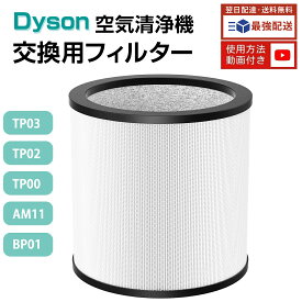 ダイソン TP03/TP02/TP00/AM11/BP01用 交換用HEPAフィルター 銀イオン(Ag+)抗菌 脱臭対応 互換品 ブラック