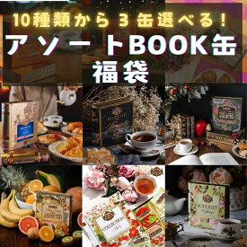 【9000円相当】10種類から3缶選べる！アソートBOOK缶紅茶セレクト福袋（ティーバッグ32袋入り）2026 紅茶 御年賀 専門店 高級 ギフト おしゃれ プチギフト 誕生日プレゼント 引菓子 引き菓子 女友達 ギフト 女性 フレーバーティー 缶 セイロン 可愛い※1月23日より順次発送