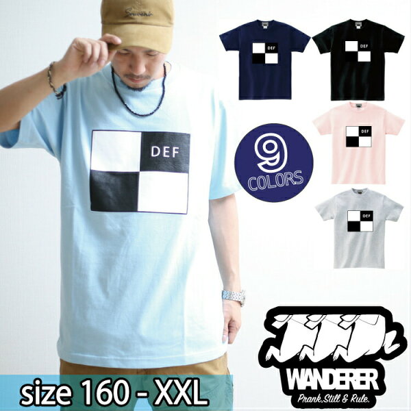 ダンス 練習着 衣装 ヒップホップ WANDERER(ヴァンダラー)のＤＥＦロゴＴシャツ ストリート系 韓国風ファッション ファッション メンズ レディース tシャツ hiphop 半袖 tシャツ ズンバウェア オーバーサイズ 派手 目立つ ワンマイルウェア レディース おしゃれ