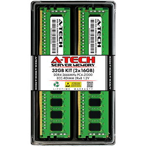 A-Tech 32GB(2x16GB) DDR4-2666 PC4-21300 ECC Registered RDIMM 2Rx8 �T�[�o�[�p ������ �Ή��@��: Apple iMac Pro (Retina 5K, 27-inch, Late 2017) / Apple Mac Pro (2019, 8-Core) / Dell PowerEdge C6420 / Dell PowerEdge FC630 / Dell PowerEdge M630 ��