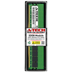 A-Tech 32GB DDR5-4800 PC5-38400 ECC Registered RDIMM 2Rx8 �T�[�o�[�p ������ �Ή��@��: Dell PowerEdge R6625 / Dell PowerEdge R760xs / Dell PowerEdge R760xd2 / Dell PowerEdge R960 / Dell PowerEdge R660 / Dell PowerEdge R6615 / Dell PowerEdge R860