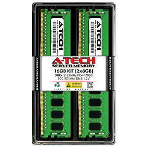 A-Tech 16GB(2x8GB) DDR4-2133 PC4-17000 ECC Registered RDIMM 2Rx8 �T�[�o�[�p ������ �Ή��@��: Dell PowerEdge FC830 / Dell PowerEdge M830 / Dell PowerEdge R630 / Dell PowerEdge R730 / Dell PowerEdge T430 / Dell PowerEdge T630 / Dell PowerEdge R73