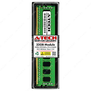 A-Tech 32GB DDR4-2933 PC4-23400 ECC Registered RDIMM 1Rx4 �T�[�o�[�p ������ �Ή��@��: Dell PowerEdge T550 / Supermicro SUPER X12QCH+ / Supermicro SUPER X12DPG-AR / Supermicro MegaDC 110M-NR / Supermicro MegaDC 510M-ACR12N4L ��