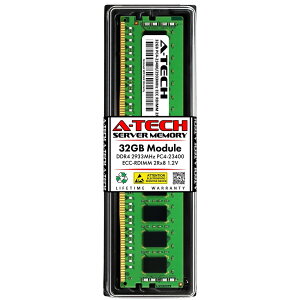 A-Tech 32GB DDR4-2933 PC4-23400 ECC Registered RDIMM 2Rx8 �T�[�o�[�p ������ �Ή��@��: Dell PowerEdge T550 / Supermicro SUPER X12QCH+ / Supermicro SUPER X12DPG-AR / ASUS Rack Server RS700-E9-RS12 / ASUS Rack Server RS720-E9-RS12-E ��
