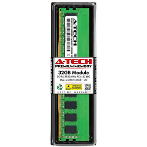 A-Tech 32GB DDR4-2933 PC4-23400 ECC Unbuffered UDIMM 2Rx8 ���[�N�X�e�[�V�����E�T�[�o�[�p ������ �Ή��@��: Lenovo ThinkStation P340 Tower / Lenovo ThinkStation P340 SFF / ASUS Pro E500 G6 / QNAP TS-1655-8G / QNAP TS-855X-8G