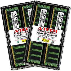 A-Tech 256GB(4x64GB) DDR4-2933 PC4-23400L ECC Load Reduced LRDIMM 4Rx4 1.2V �T�[�o�[�p ������