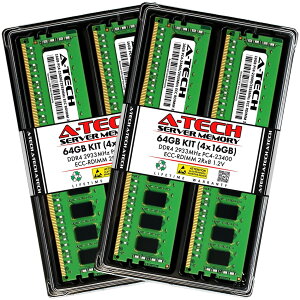 A-Tech 64GB(4x16GB) DDR4-2933 PC4-23400R ECC Registered RDIMM 2Rx8 1.2V �T�[�o�[�p ������