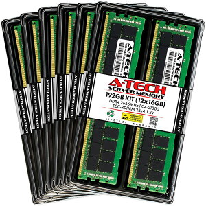 A-Tech 192GB(12x16GB) DDR4-2666 PC4-21300R ECC Registered RDIMM 2Rx4 1.2V �T�[�o�[�p ������