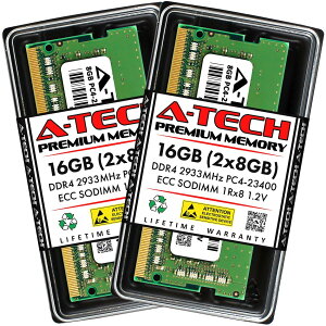 A-Tech 16GB(2x8GB) DDR4-2933 PC4-23400 ECC SO-DIMM 1Rx8 ���[�N�X�e�[�V�����E�T�[�o�[�p ������ �Ή��@��: Lenovo ThinkPad P15v Gen 1 / Lenovo ThinkPad P1 Gen 3 / Lenovo ThinkPad P17 Gen 1 / QNAP TS-855eU-8G / QNAP TS-855eU-RP-8G
