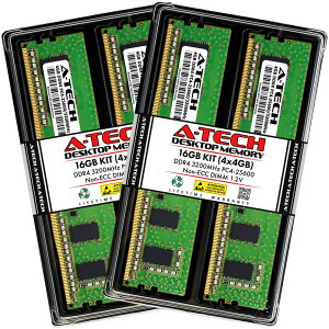 A-Tech 16GB(4x4GB) DDR4-3200 PC4-25600 DIMM �f�X�N�g�b�v�p ������ �Ή��@��: Dell Alienware Aurora R10 / Dell Alienware Aurora R12 / Dell Alienware Aurora R14 / Dell OptiPlex 5000 Tower / Dell OptiPlex 5000 SFF / Dell OptiPlex 7000 SFF ��