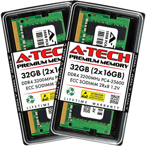 A-Tech 32GB(2x16GB) DDR4-3200 PC4-25600 ECC SO-DIMM 2Rx8 ���[�N�X�e�[�V�����E�T�[�o�[�p ������ �Ή��@��: Lenovo ThinkPad P1 Gen 4 / Lenovo ThinkPad P17 Gen 2 / Lenovo ThinkPad P15 Gen 2 / Lenovo ThinkPad T15g Gen 2