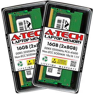 A-Tech 16GB(2x8GB) DDR5-5200 PC5-41600 SO-DIMM 1Rx16 �m�[�gPC�p ������ �Ή��@��: Dell 24 EC24250 AIO / Dell 27 EC27250 AIO / Dell Alienware m16 R1 AMD / Dell Alienware m18 R1 AMD / Dell Inspiron 16 5640 / Dell Inspiron 14 7440 2-in-1 ��