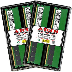 A-Tech 64GB(4x16GB) DDR5-5200 PC5-41600 DIMM 1Rx8 �f�X�N�g�b�v�p ������ �Ή��@��: Dell Alienware Aurora R15 AMD / HP Elite 805 G9 SFF / HP Omen 35L GT16-0000m / HP Omen 35L GT16-0100m / ASUS ROG Strix G15DS / Supermicro A+ Server 2015A-TR ��