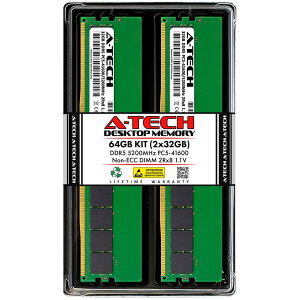 A-Tech 64GB(2x32GB) DDR5-5200 PC5-41600 DIMM 2Rx8 �f�X�N�g�b�v�p ������ �Ή��@��: Dell Alienware Aurora R15 AMD / HP Elite 805 G9 SFF / HP Omen 16L TG03-0100m / HP Omen 16L TG03-0055m / HP Omen 16L TG03-0000m / HP Omen 35L GT16-0000m ��