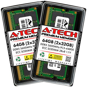 A-Tech 64GB(2x32GB) DDR5-5600 PC5-44800 ECC SO-DIMM 2Rx8 ���[�N�X�e�[�V�����E�T�[�o�[�p ������