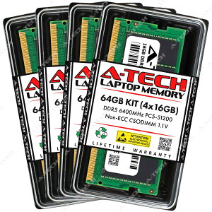 A-Tech 64GB(4x16GB) DDR5-6400 PC5-51200 CSODIMM �m�[�gPC�p ������