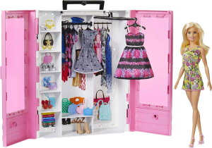 Barbie�o�[�r�[ Fashionistas �h�[�����A���e�B���b�g�N���[�[�b�g�v���C�Z�b�g ����12�̃A�N�Z�T���[ �u�����h�t�@�b�V�����h�[�����s���N�N���[�[�b�g�g�C ���[ �܂肽���݃��b�N���L�����[