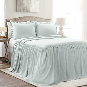 Lush Decor ���b�t���X�J�[�g �x�b�h�X�v���b�h�Z�b�g 3�_�Z�b�g �����t�@�[���n�E�X�Q�� �G���K���g�ȃ��b�t���f�B�e�[�� �^�C�����X�X�^�C�� �\�t�g�y�ʃV�[�c �N�C�[�� �V�[�\���g