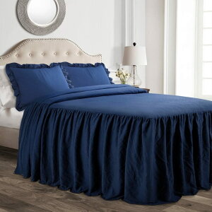 Lush Decor ���b�t���X�J�[�g �x�b�h�X�v���b�h�Z�b�g 3�_�Z�b�g �����t�@�[���n�E�X�Q�� �G���K���g�ȃ��b�t���f�B�e�[�� �^�C�����X�X�^�C�� �\�t�g�y�ʃV�[�c �L���O �l�C�r�[
