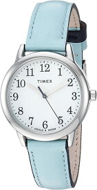 TIMEXタイメックス レディース TW2R62900 Easy Reader 30mm Blue/Silver-Tone Leather Strap 腕時計