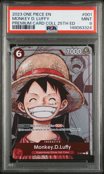 ワンピース英語版 2023 ONE PIECE PREMIUM CARD COLLECTION 25TH ED MONKEY D. LUFFY #001 PSA9 鑑定済【中古】