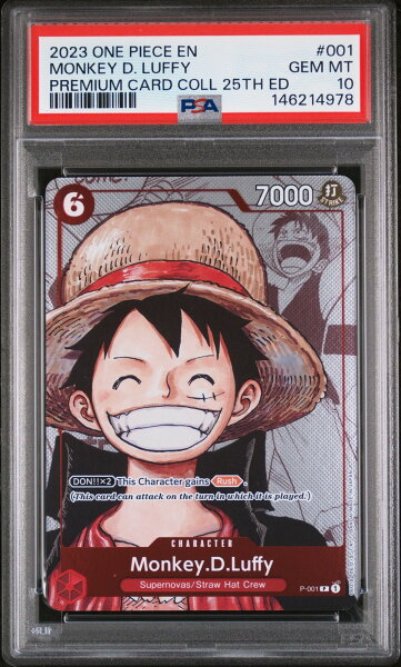 ワンピース英語版 2023 PREMIUM CARD COLLECTION 25TH EDITION モンキー・D・ルフィ #001 PSA10 鑑定済【中古】