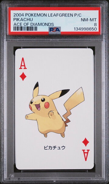 MTG英語版 2004 Pokemon LeafGreen Version Playing Cards Pikachu Ace of Diamonds PSA 8 鑑定済【中古】