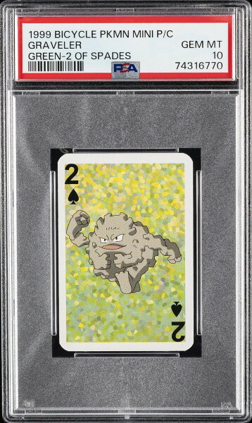 MTG英語版 1999 BICYCLE POKEMON MINI PLAYING CARDS GREEN DECK GRAVELER ゴローン 2 OF SPADES PSA 10 鑑定済【中古】