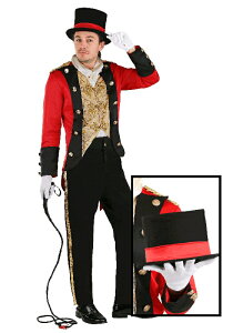 スポットライト リングマスター サーカス 団長 コスチューム メンズ 3点セット /コスチューム コスプレ衣装 (二次会、結婚式、仮装、パーティー、宴会、ハロウィン)大人男性用