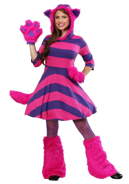 チェシャキャット チェシャ猫 不思議の国のアリス 女性用 大人用 コスチューム ハロウィン コスプレ 衣装 仮装  2点セット