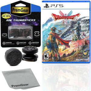 DRAGON QUEST I & II HD-2D Remake for PlayStation 5 (US Version), with PremGear ThumbSticks (2 pack: 1 High-Rise, 1 Mid-Rise) & Cleaning Cloth �k�Ĕ� PS5 �v���C�X�e�[�V����5 �C�O�Ń\�t�g