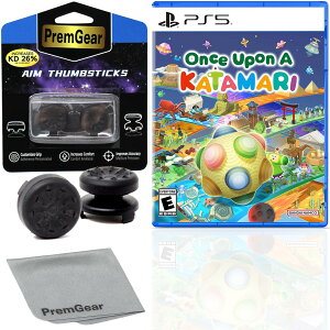 Once Upon A Katamari for PlayStation 5 (US Version), with PremGear ThumbSticks (2 pack: 1 High-Rise, 1 Mid-Rise) & Cleaning Cloth �k�Ĕ� PS5 �v���C�X�e�[�V����5 �C�O�Ń\�t�g