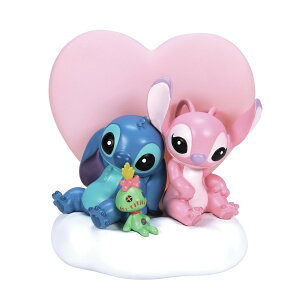Enesco ディズニーショーケース リロアンドスティッチ エンジェルとスクランプ ハート ライト付きフィギュア