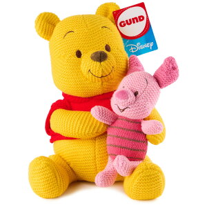 GUND Disney 公式 プーさんとピグレット ニットぬいぐるみ くまのプーさん イエロー/ピンク