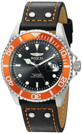 Invictaインビクタ メンズ男性用 'Pro Diver' クォーツ時計 ステンレススチール and Leather Watch, Color:Black (Model: 22071)