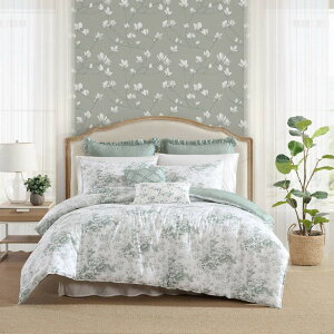Laura Ashley �c�C�� �R���t�H�[�^�[�Z�b�g �v���~�A���R�b�g�� Toile Delight Green �c�C��
