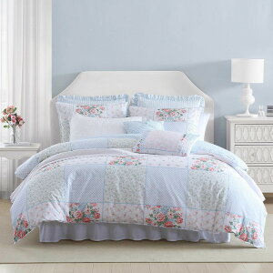 Laura Ashley �f���x�Z�b�g �X�[�p�[�\�t�g Hope Patchwork Blue �t��/�N�C�[��