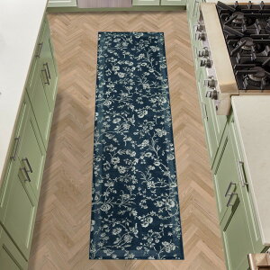 Laura Ashley Dark Navy Aria Floral Border �􂦂� ����~�� 26 x 72 �����i�[���O