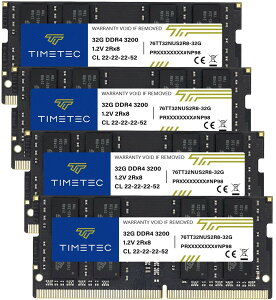 Timetec 128GB(4x32GB) DDR4-3200 PC4-25600 �m�[�gPC�p SO-DIMM ������ 128GB KIT(4x32GB)