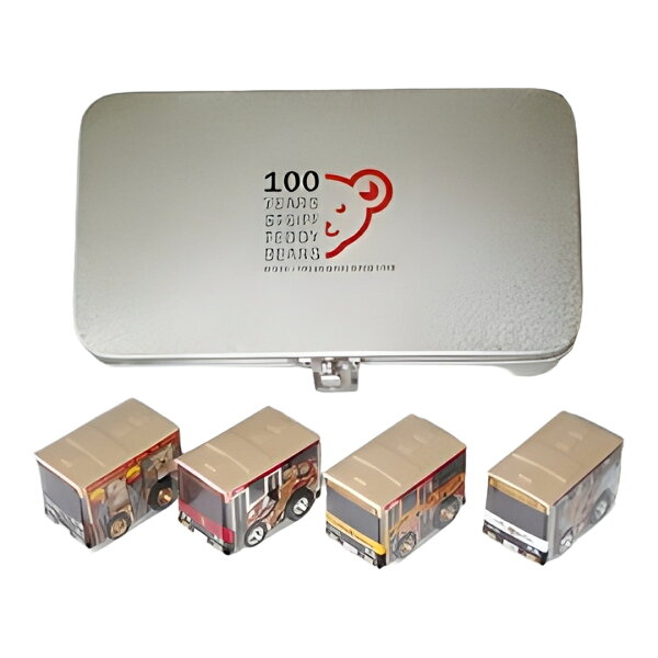 シュタイフ Choro-Q 4 busses セット ボックス 4* 3,5x3x5cm 2002年製 Steiff P0650 ぬいぐるみ