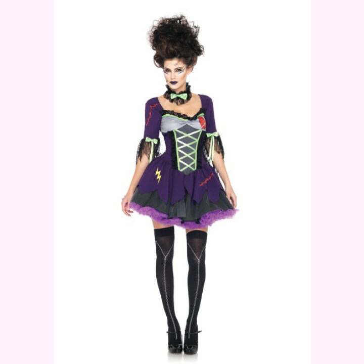 楽天市場 974フランケンシュタインの花嫁 メイクするだけでハロウィンにパーフェクトな装いの3ピースセット セクシーコスチューム コスプレ レッグアベニュー コスプレ 仮装 ハロウィン 女性 大人用 Basqueバスク